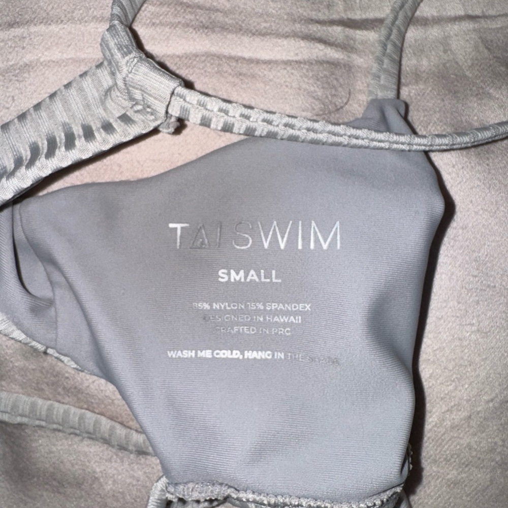 Gray Ribbed Bikini Set - Picture 3 of 3